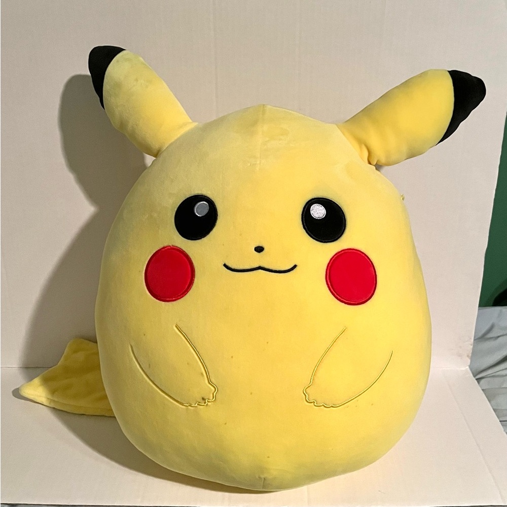 Pre-Owned Squishmallows Pokemon Pikachu 20in Plush Doll - Heavily Stained